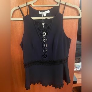 Jonathan simkhai peplum lace tie up top